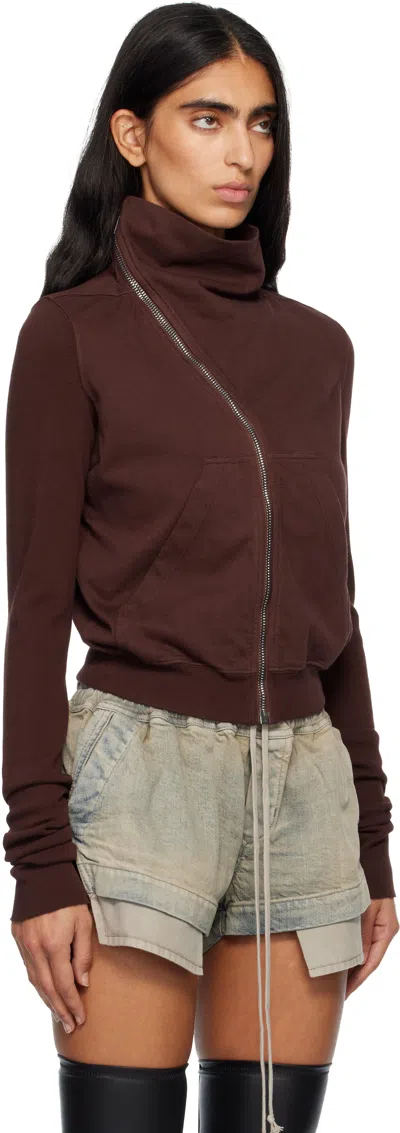 Rick Owens Drkshdw Burgundy Concordians Mountain Sweatshirt In Brown