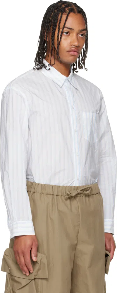 Simone Rocha White & Blue Easy Shirt In Multi