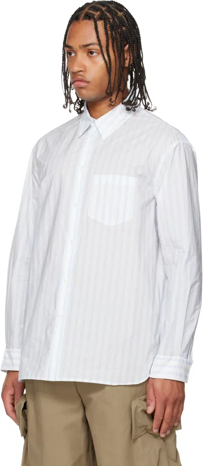 Simone Rocha White & Blue Easy Shirt In Multi