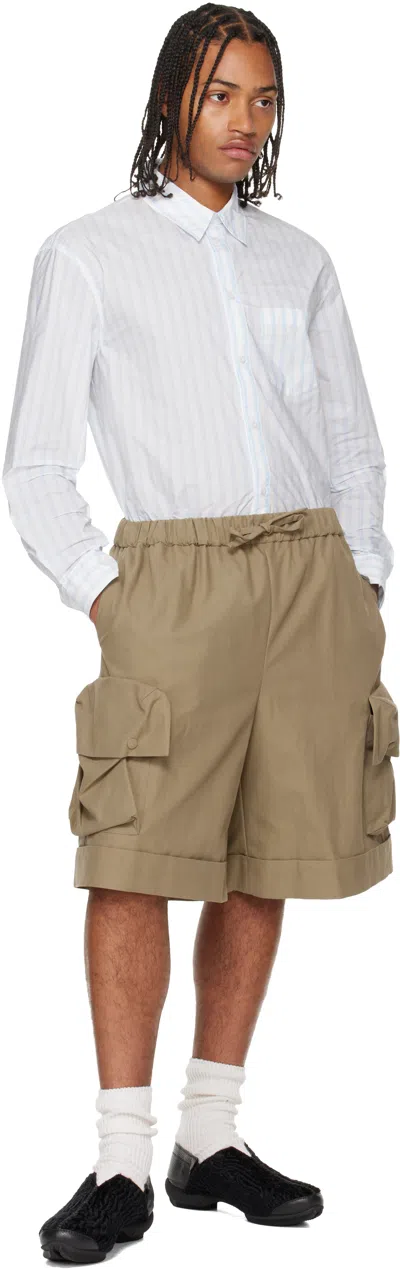 Simone Rocha White & Blue Easy Shirt In Multi