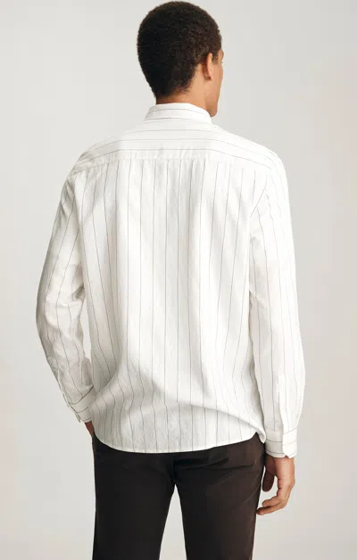 Mavi Striped Long Sleeve Button-up Shirt In Antique White Zemin Black Stripe In Neutral