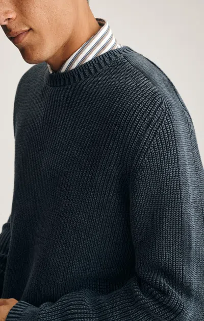 Mavi Crew Neck Sweater In Total Eclipse In Black