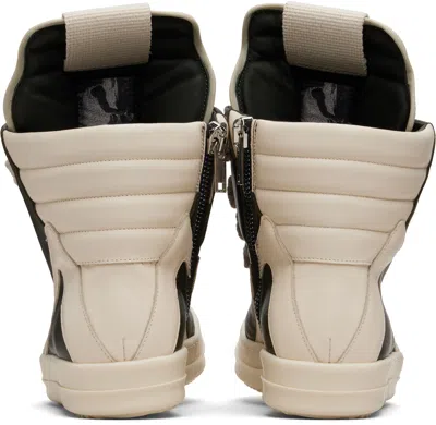 Rick Owens Khaki Concordians Jumbolace Geobasket Sneakers In Animal Print