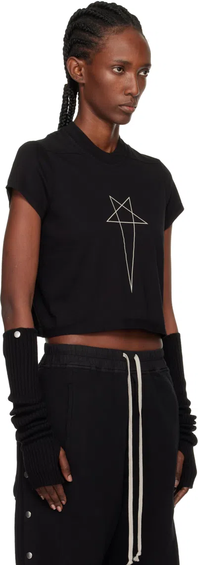 Rick Owens Drkshdw Black Concordians Cropped Small Level T-shirt In Black