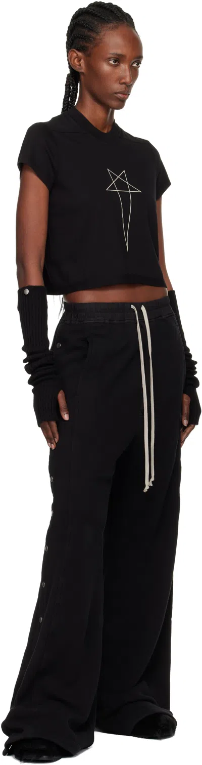 Rick Owens Drkshdw Black Concordians Cropped Small Level T-shirt In Black