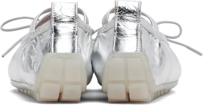 Simone Rocha Cross-strap Bow Ballet Flats In Silver