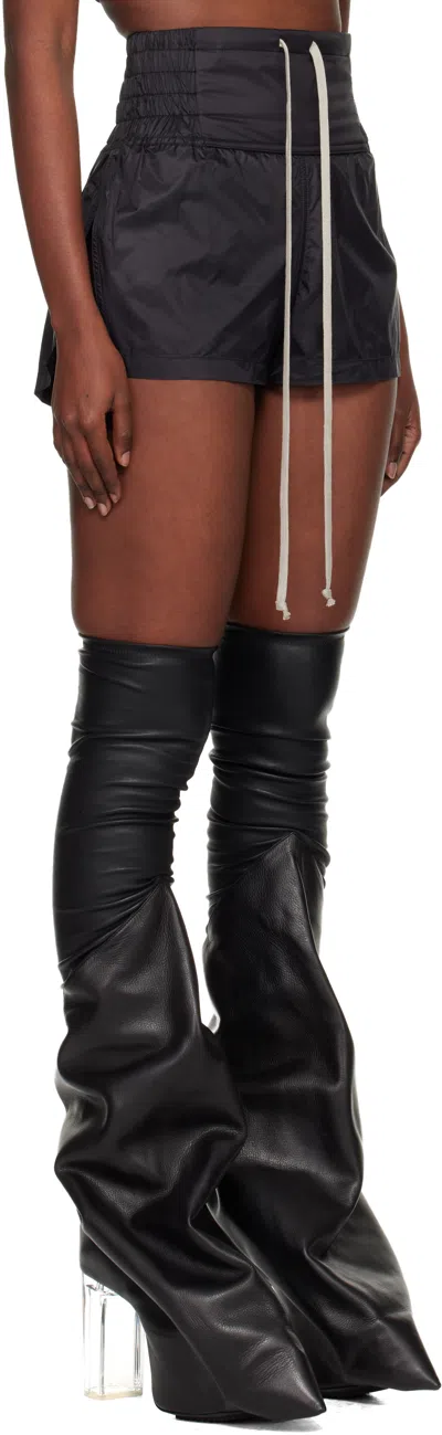 Rick Owens Black Concordians Boxing Shorts In Black