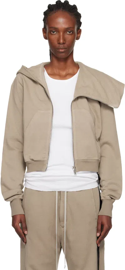 Rick Owens Drkshdw Concordians Mountain Zip-up Hooded Sweatshirt In Neutral