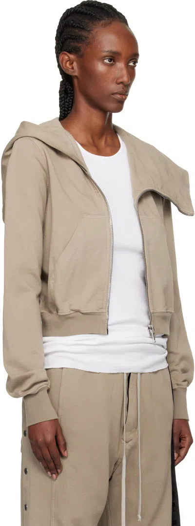 Rick Owens Drkshdw Concordians Mountain Zip-up Hooded Sweatshirt In Neutral