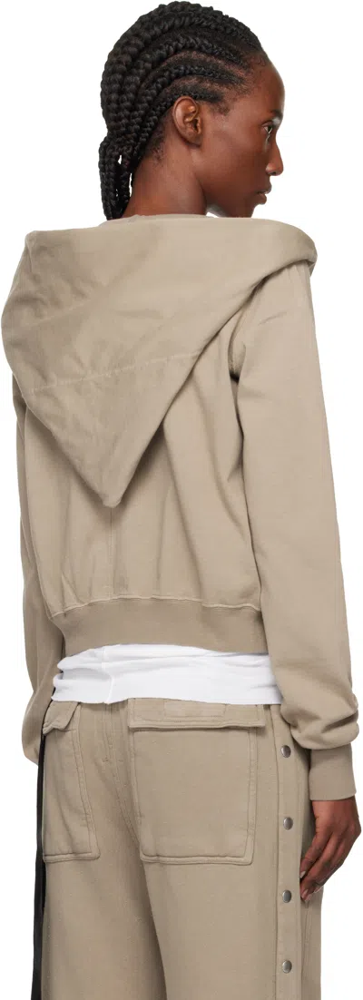 Rick Owens Drkshdw Concordians Mountain Zip-up Hooded Sweatshirt In Neutral