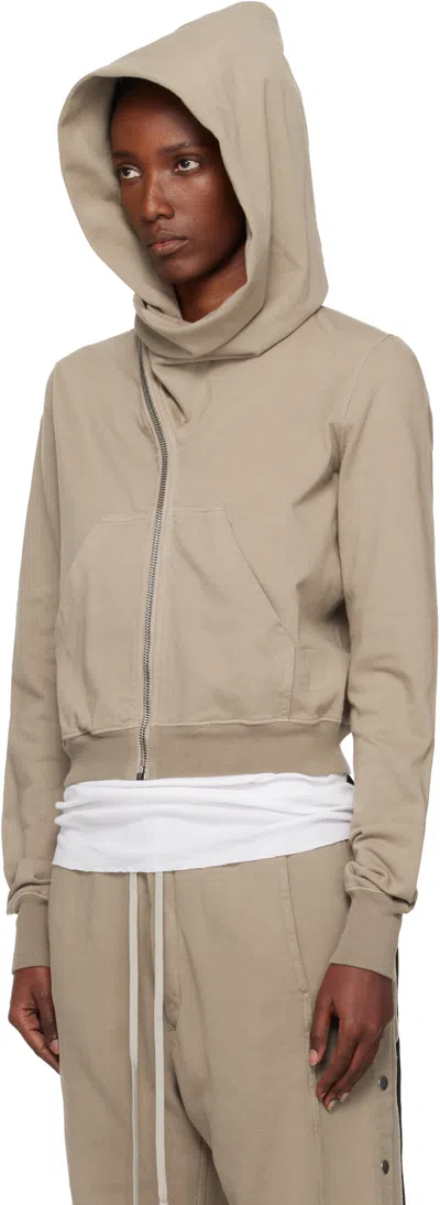 Rick Owens Drkshdw Concordians Mountain Zip-up Hooded Sweatshirt In Neutral