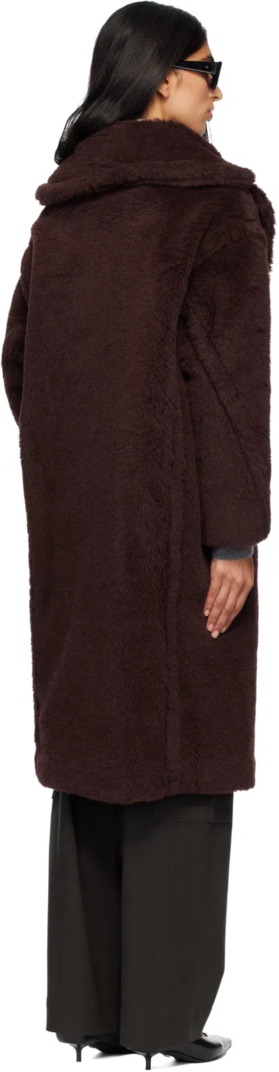 Max Mara Bordeaux Teddy Bear Icon Coat In Alpaca And Wool In Burgundy