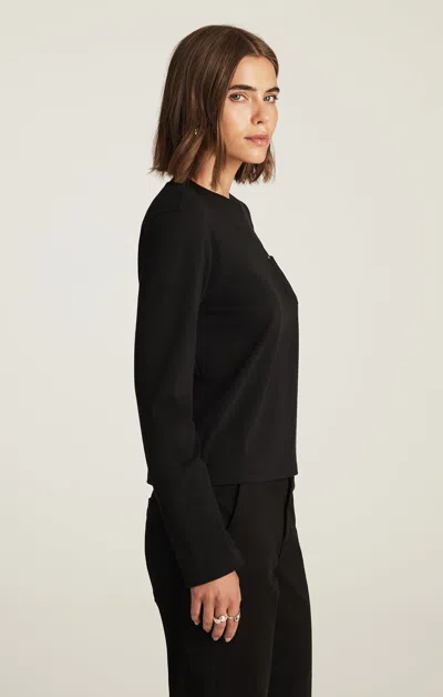 Mavi One Pocket Long Sleeve T-shirt In Black In Black
