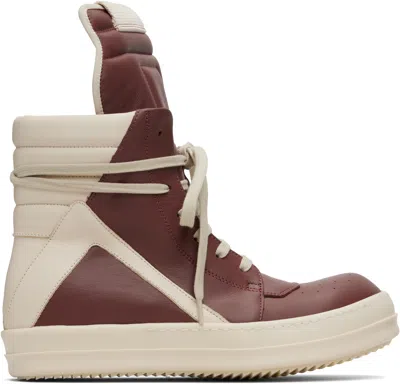 Rick Owens Pink Concordians Geobasket Sneakers In Brown