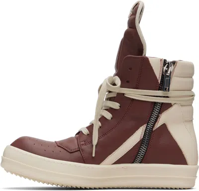 Rick Owens Pink Concordians Geobasket Sneakers In Brown