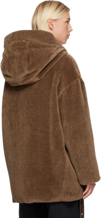 Max Mara The Cube Olivia Hooded Reversible Alpaca And Wool-blend And Quilted Shell Down Jacket In Brown