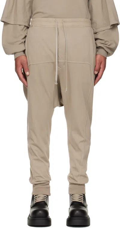 Rick Owens Drkshdw Taupe Concordians Drawstring Sweatpants In Neutral