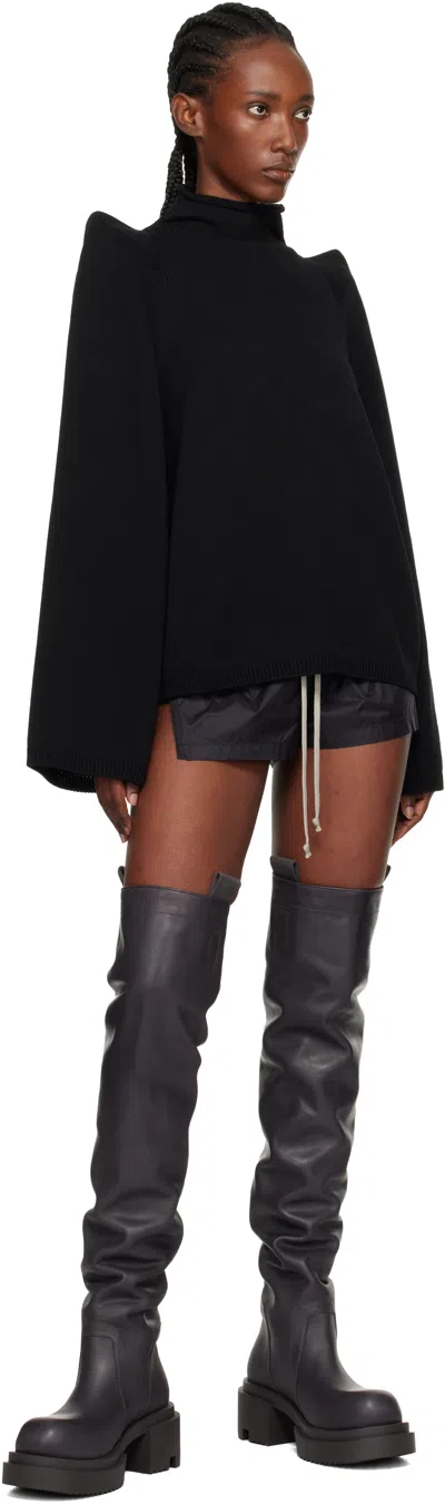 Rick Owens Gray Concordians Wader Bodun Tall Boots In Black