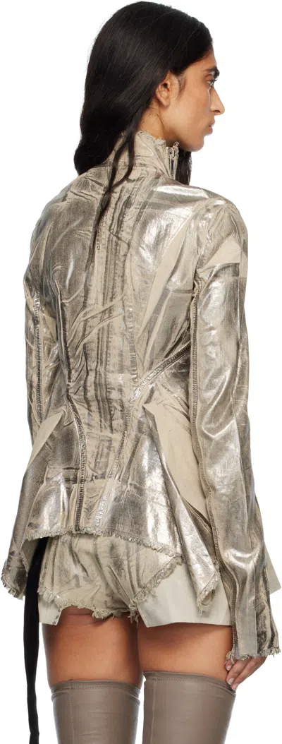 Rick Owens Drkshdw Womens Palladium Naska Gary Metallic Cotton-blend Jacket In Gold