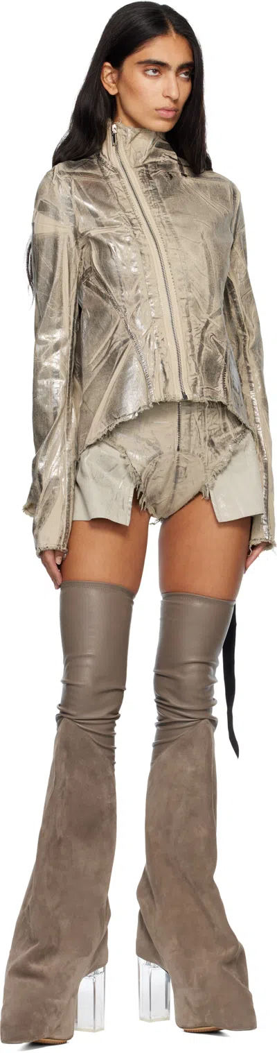 Rick Owens Drkshdw Womens Palladium Naska Gary Metallic Cotton-blend Jacket In Gold