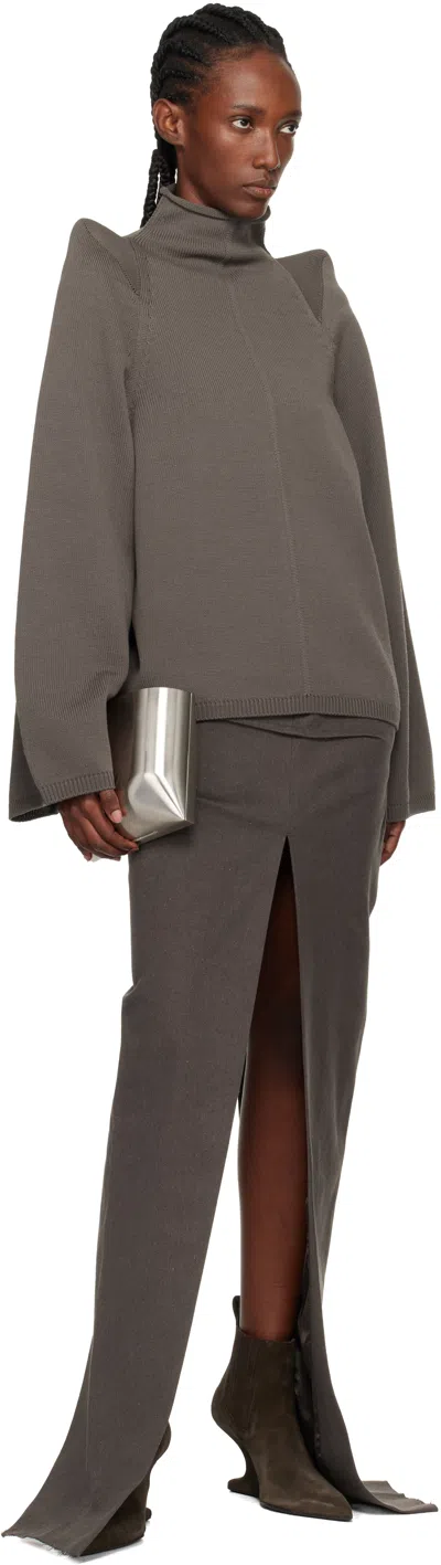 Rick Owens Brown Concordians Runway Ankle Sharp Boots In Brown