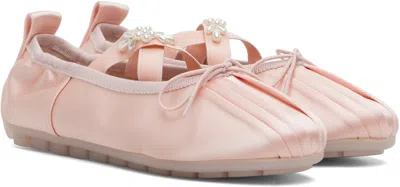 Simone Rocha Ballerina Grip Satin Ballet Flats In Pink