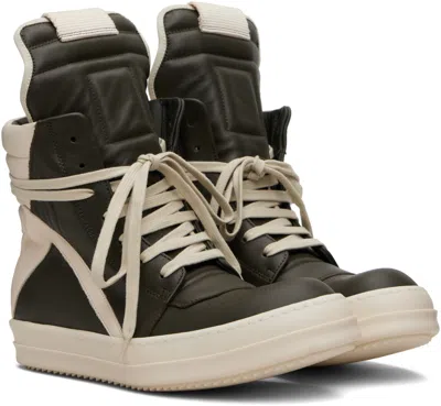 Rick Owens Geometric High-top Sneakers Unique Laces In Multi