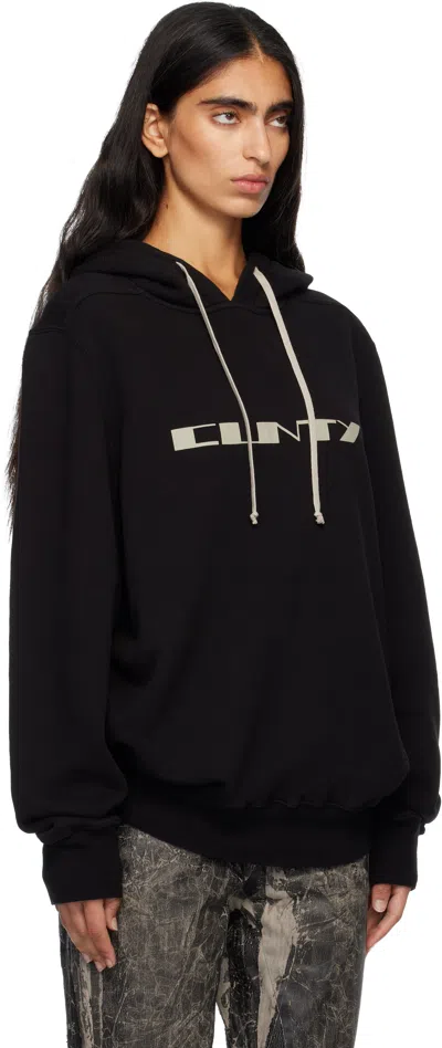 Rick Owens Drkshdw Drawstring Oversized Hoodie In Black