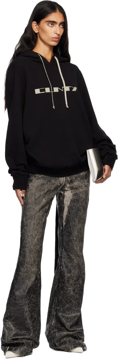 Rick Owens Drkshdw Drawstring Oversized Hoodie In Black