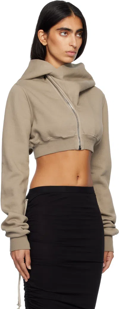 Rick Owens Drkshdw Thick Organic Cotton Fleece Hooded Sweatshirt In Brown