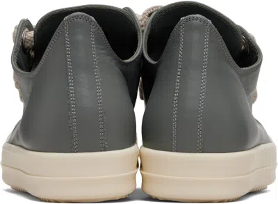 Rick Owens Gray Concordians Jumbolace Low Sneaks Sneakers In Gray