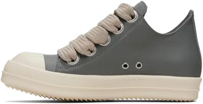 Rick Owens Gray Concordians Jumbolace Low Sneaks Sneakers In Gray