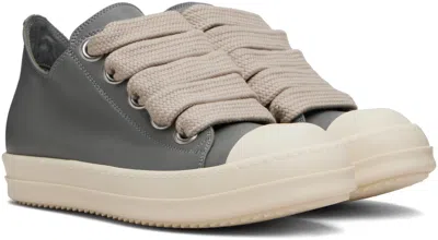 Rick Owens Gray Concordians Jumbolace Low Sneaks Sneakers In Gray