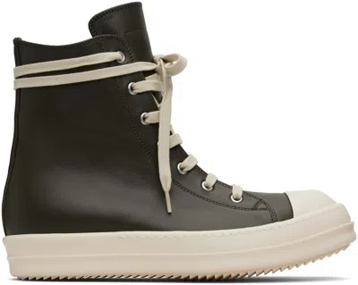 Rick Owens Khaki Concordians Sneakers In Black