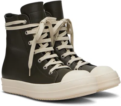 Rick Owens Khaki Concordians Sneakers In Black