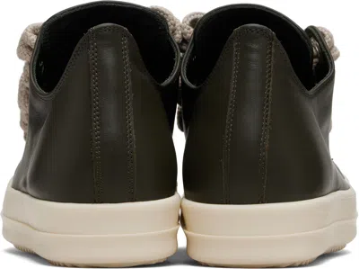 Rick Owens Khaki Concordians Jumbolace Low Sneaks Sneakers In Green