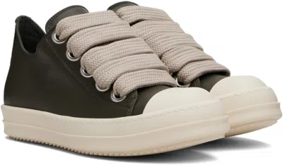 Rick Owens Khaki Concordians Jumbolace Low Sneaks Sneakers In Green