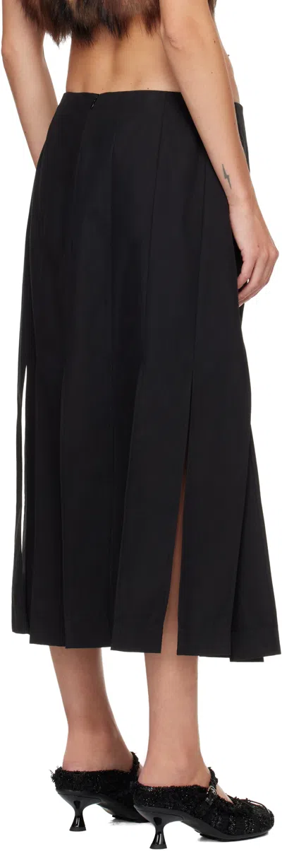 Simone Rocha Black Multi Slit Midi Skirt In Black