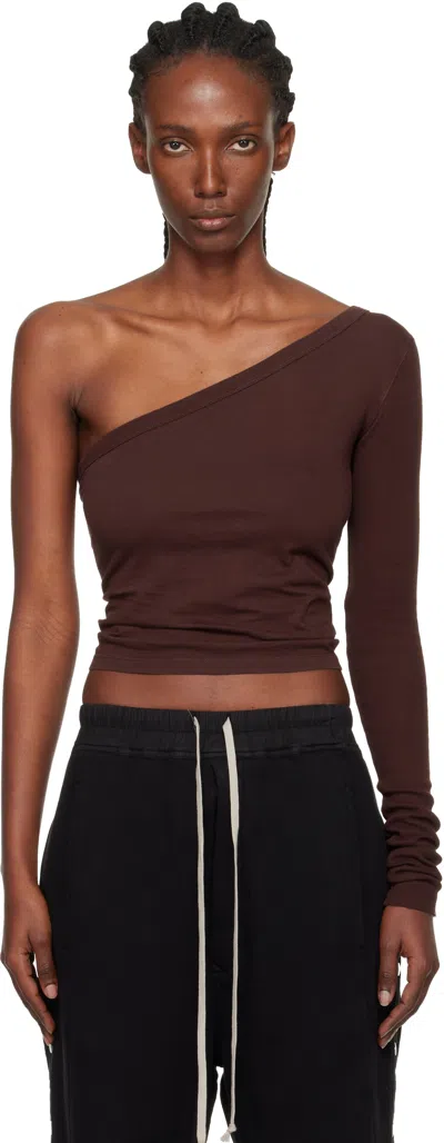 Rick Owens Drkshdw Burgundy Concordians Ziggy T-shirt In Brown