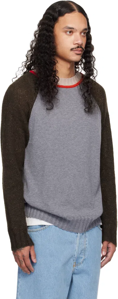 Edward Cuming Brown & Gray 'jock In The Closet' Sweater In Multi