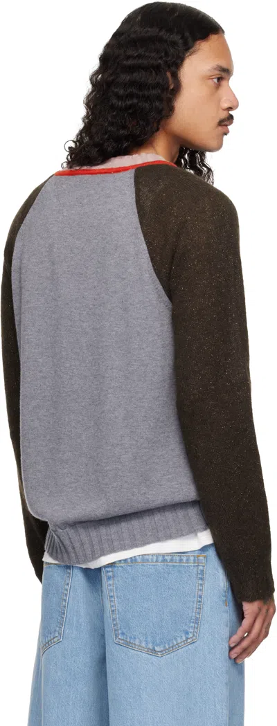 Edward Cuming Brown & Gray 'jock In The Closet' Sweater In Multi