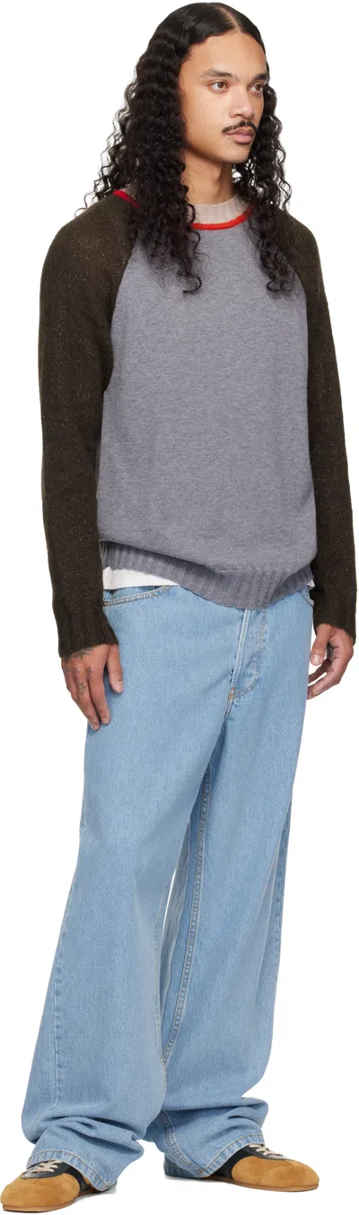 Edward Cuming Brown & Gray 'jock In The Closet' Sweater In Multi