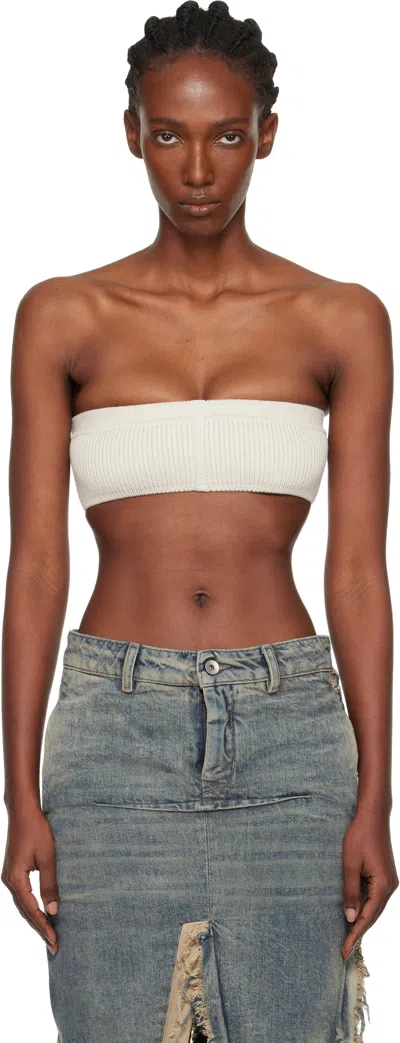 Rick Owens Off-white Concordians Slim Bandeau Top In Neutral