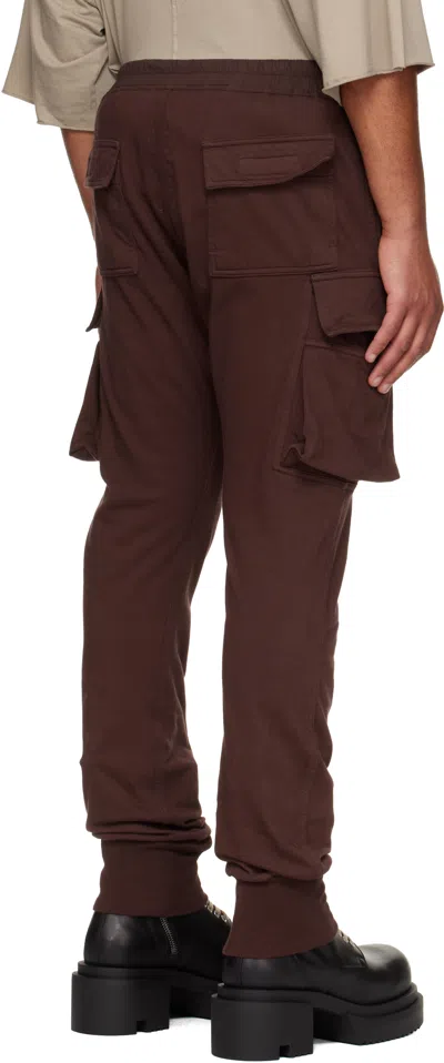 Rick Owens Drkshdw Burgundy Concordians Mastadon Cut Cargo Pants In Brown