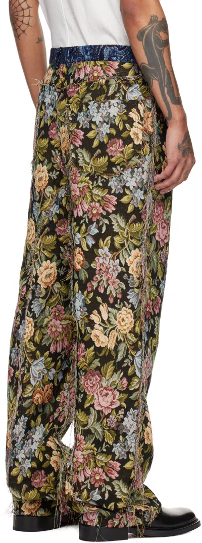 Edward Cuming Multicolor Wallpaper Raw-edge Soft Trousers In Multi