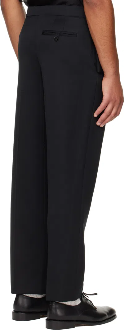 Simone Rocha Bow-tie Belt Straight Leg Casual Pants In Black