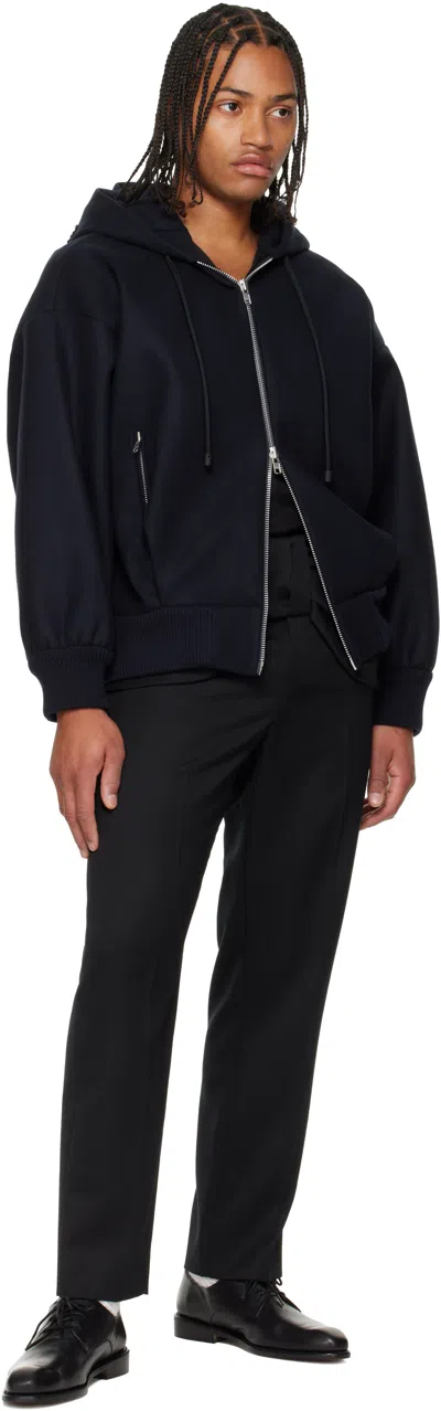 Simone Rocha Bow-tie Belt Straight Leg Casual Pants In Black