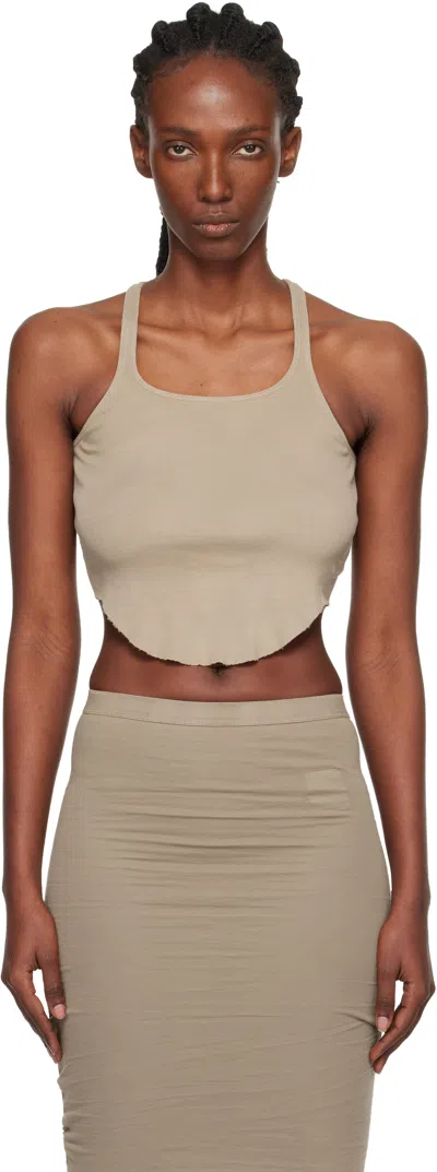 Rick Owens Drkshdw Taupe Concordians Basic Rib Tank Top In Gray