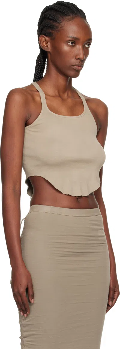 Rick Owens Drkshdw Taupe Concordians Basic Rib Tank Top In Gray