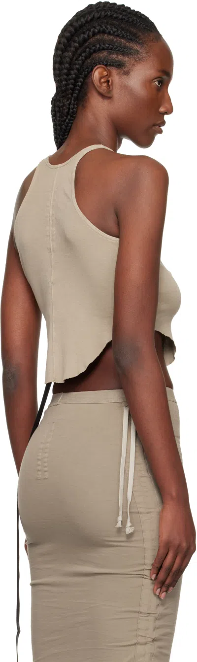 Rick Owens Drkshdw Taupe Concordians Basic Rib Tank Top In Gray
